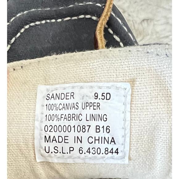 Ralph Lauren Polo Canvas SANDER Blue Slip On Boat Shoes Mens 9.5 Leather Laces - Picture 4 of 10